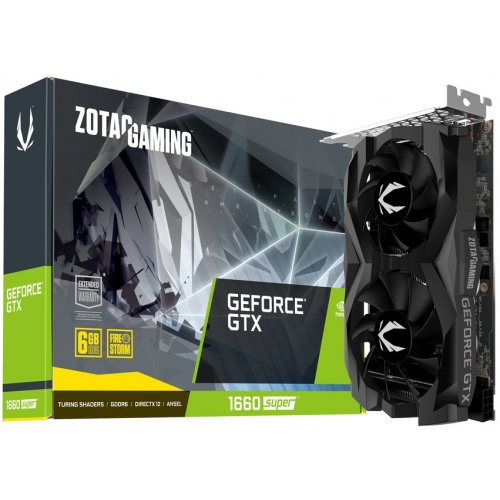 Видеокарта Zotac GeForce GTX 1660 SUPER Twin Fan 6144MB (ZT-T16620F-10L) (Восстановлено продавцом, 844555) купить в Украине: Киев, Днепр, Харьков, Одесса  | Проверка совместимости, низкая цена, отзывы, характеристики от TELEMART фото