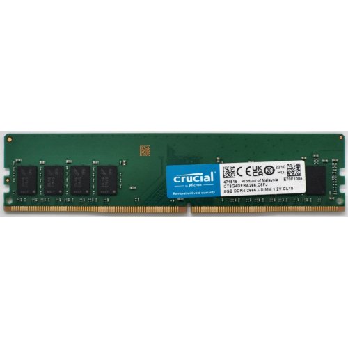 Озп Crucial DDR4 8GB 2666Mhz (CT8G4DFRA266) (Відновлено продавцем, 844605) купити в Україні: Київ, Львів, Хмельницький, Тернопіль, Івано-Франківськ | Перевірка сумісності, низька ціна, відгуки, характеристики від TELEMART фото