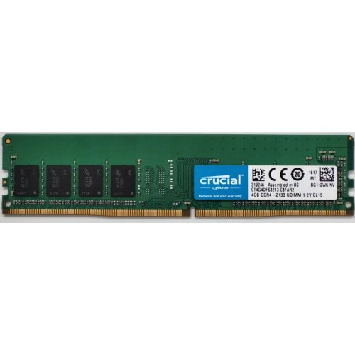 Озп Crucial DDR4 4GB 2133Mhz (CT4G4DFS8213) (Відновлено продавцем, 844609) купити в Україні: Київ, Львів, Хмельницький, Тернопіль, Івано-Франківськ | Перевірка сумісності, низька ціна, відгуки, характеристики від TELEMART фото