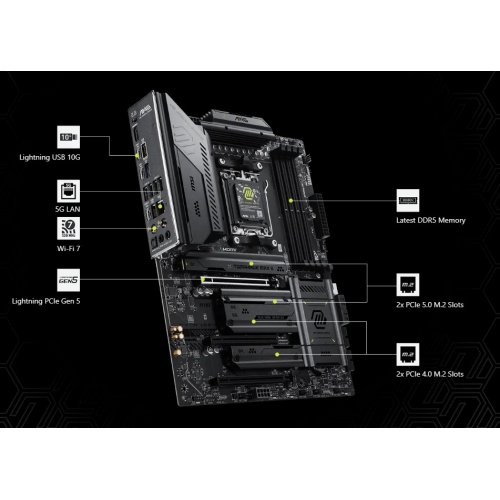 Материнська плата MSI MAG B850 TOMAHAWK MAX WIFI II (sAM5, AMD B850) купити в Україні: Київ, Львів, Хмельницький, Тернопіль, Івано-Франківськ | Перевірка сумісності, низька ціна, відгуки, характеристики від TELEMART фото