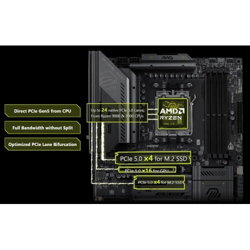 Материнська плата MSI MAG B850 TOMAHAWK MAX WIFI II (sAM5, AMD B850) купити в Україні: Київ, Львів, Хмельницький, Тернопіль, Івано-Франківськ | Перевірка сумісності, низька ціна, відгуки, характеристики від TELEMART фото