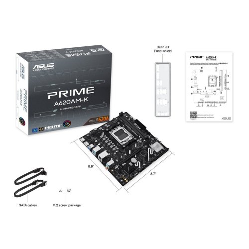 Уценка материнская плата Asus PRIME A620AM-K (sAM5, AMD A620A) (Следы использования, 845220) купить в Украине: Киев, Днепр, Харьков, Одесса  | Проверка совместимости, низкая цена, отзывы, характеристики от TELEMART фото