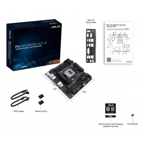 Материнская плата Asus Pro WS B850M-ACE SE (sAM5, AMD B850) купить в Украине: Киев, Днепр, Харьков, Одесса  | Проверка совместимости, низкая цена, отзывы, характеристики от TELEMART фото