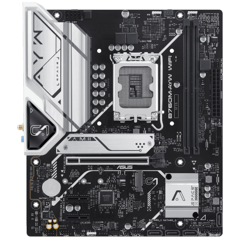 Материнська плата Asus B760M-AYW WIFI-SI (s1700, Intel B760) купити в Україні: Київ, Львів, Хмельницький, Тернопіль, Івано-Франківськ | Перевірка сумісності, низька ціна, відгуки, характеристики від TELEMART фото
