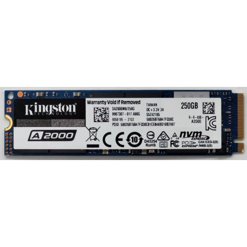 Ssd-диск Kingston A2000 3D NAND 250GB M.2 (2280 PCI-E) NVMe x4 (SA2000M8/250G) (Восстановлено продавцом, 845363) купить в Украине: Киев, Днепр, Харьков, Одесса  | Проверка совместимости, низкая цена, отзывы, характеристики от TELEMART фото