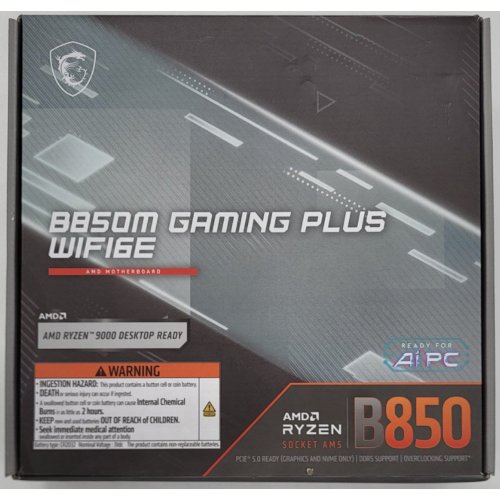 Материнська плата MSI B850M GAMING PLUS WIFI6E (sAM5, AMD B850) (Відновлено продавцем, 845536) купити в Україні: Київ, Львів, Хмельницький, Тернопіль, Івано-Франківськ | Перевірка сумісності, низька ціна, відгуки, характеристики від TELEMART фото