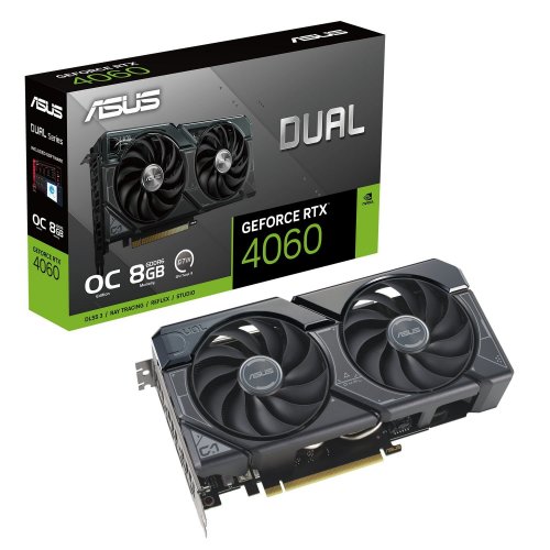 Відеокарта Asus GeForce RTX 4060 Dual OC 8192MB (DUAL-RTX4060-O8G) (Відновлено продавцем, 845587) купити в Україні: Київ, Львів, Хмельницький, Тернопіль, Івано-Франківськ | Перевірка сумісності, низька ціна, відгуки, характеристики від TELEMART фото