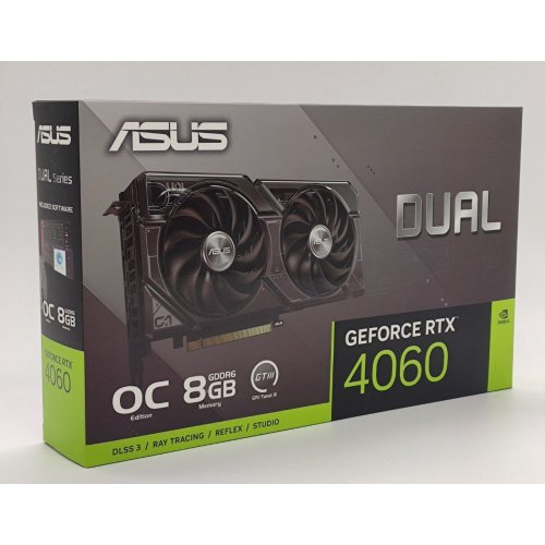 Відеокарта Asus GeForce RTX 4060 Dual OC 8192MB (DUAL-RTX4060-O8G) (Відновлено продавцем, 845587) купити в Україні: Київ, Львів, Хмельницький, Тернопіль, Івано-Франківськ | Перевірка сумісності, низька ціна, відгуки, характеристики від TELEMART фото