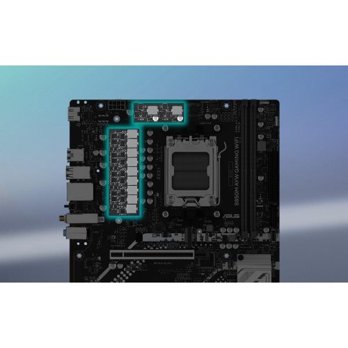 Уцінка материнська плата Asus B850M AYW GAMING WIFI (sAM5, AMD B850) (Пошкоджено пакування, 845594) купити в Україні: Київ, Львів, Хмельницький, Тернопіль, Івано-Франківськ | Перевірка сумісності, низька ціна, відгуки, характеристики від TELEMART фото