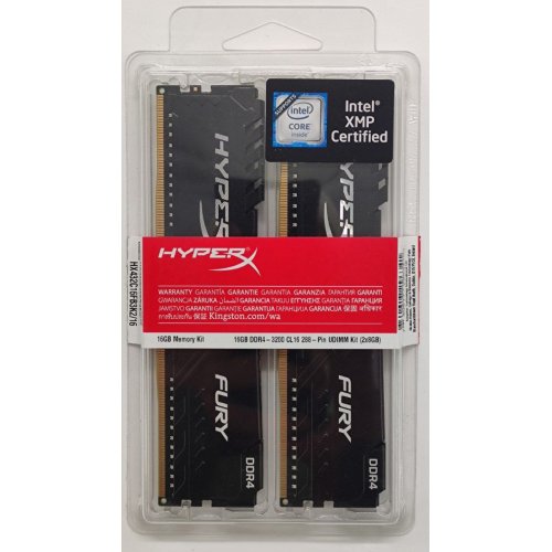 Озп HyperX DDR4 16GB (2x8GB) 3200Mhz Fury Black (HX432C16FB3K2/16) (Відновлено продавцем, 845610) купити в Україні: Київ, Львів, Хмельницький, Тернопіль, Івано-Франківськ | Перевірка сумісності, низька ціна, відгуки, характеристики від TELEMART фото