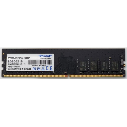 Озп Patriot DDR4 8GB 3200Mhz Signature Line (PSD48G320081) (Відновлено продавцем, 845658) купити в Україні: Київ, Львів, Хмельницький, Тернопіль, Івано-Франківськ | Перевірка сумісності, низька ціна, відгуки, характеристики від TELEMART фото