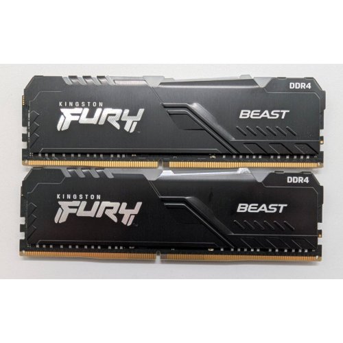 Озу Kingston DDR4 16GB (2x8GB) 3200Mhz FURY Beast RGB Black (KF432C16BBAK2/16) (Восстановлено продавцом, 845897) купить в Украине: Киев, Днепр, Харьков, Одесса  | Проверка совместимости, низкая цена, отзывы, характеристики от TELEMART фото