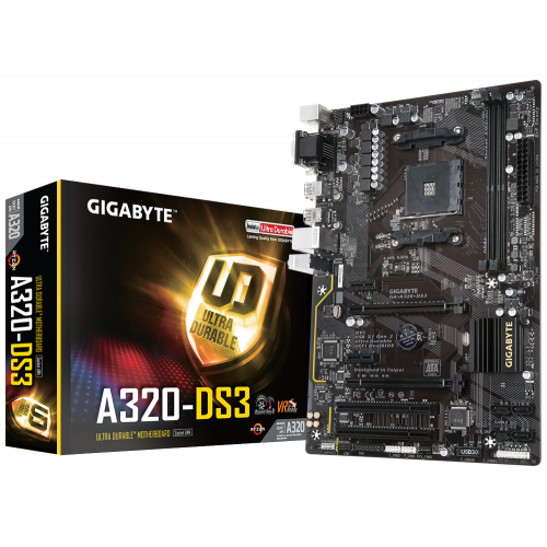 Продать Материнская плата Gigabyte GA-A320-DS3 (sAM4, AMD A320) по Trade-In интернет-магазине Телемарт - Киев, Днепр, Украина фото
