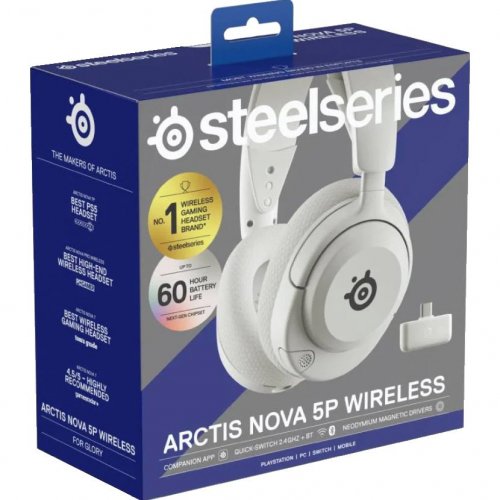Уцінка навушники SteelSeries Arctis Nova 5P Wireless (61674) White (Розкрита упаковка, 845971) купити в Україні: Київ, Львів, Хмельницький, Тернопіль, Івано-Франківськ | Низька ціна, відгуки, характеристики від TELEMART фото