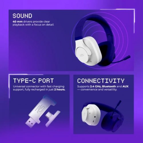 Навушники Proove Gaming Bliss Pro APP (GHBLPPP10002) White купити в Україні: Київ, Львів, Хмельницький, Тернопіль, Івано-Франківськ | Низька ціна, відгуки, характеристики від TELEMART фото