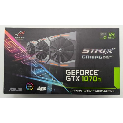 Видеокарта Asus ROG GeForce GTX 1070 TI STRIX 8192MB (STRIX-GTX1070TI-A8G-GAMING) (Восстановлено продавцом, 846185) купить в Украине: Киев, Днепр, Харьков, Одесса  | Проверка совместимости, низкая цена, отзывы, характеристики от TELEMART фото