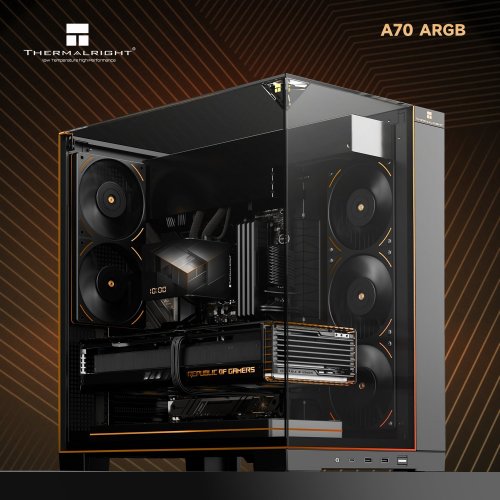 Корпус Thermalright TR-A70 ARGB без БЖ Black купити в Україні: Київ, Львів, Хмельницький, Тернопіль, Івано-Франківськ | Перевірка сумісності, низька ціна, відгуки, характеристики від TELEMART фото