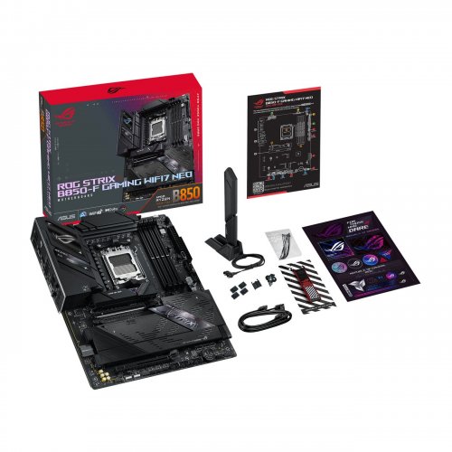 Материнська плата Asus ROG STRIX B850-F GAMING WIFI7 NEO (sAM5, AMD B850) купити в Україні: Київ, Львів, Хмельницький, Тернопіль, Івано-Франківськ | Перевірка сумісності, низька ціна, відгуки, характеристики від TELEMART фото
