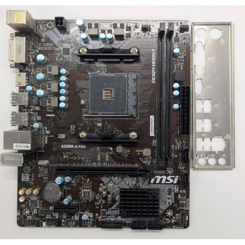 Материнська плата MSI A320M-A PRO (sAM4, AMD A320) (Відновлено продавцем, 846501) купити в Україні: Київ, Львів, Хмельницький, Тернопіль, Івано-Франківськ | Перевірка сумісності, низька ціна, відгуки, характеристики від TELEMART фото