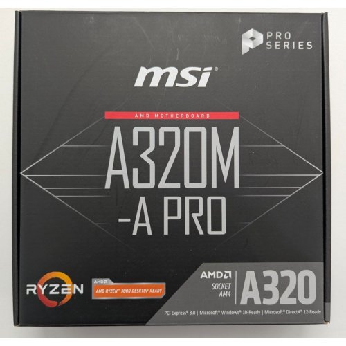 Материнська плата MSI A320M-A PRO (sAM4, AMD A320) (Відновлено продавцем, 846501) купити в Україні: Київ, Львів, Хмельницький, Тернопіль, Івано-Франківськ | Перевірка сумісності, низька ціна, відгуки, характеристики від TELEMART фото