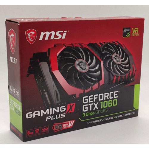 Відеокарта MSI GeForce GTX 1060 Gaming X+ 6144MB (GTX 1060 GAMING X+ 6G) (Відновлено продавцем, 846522) купити в Україні: Київ, Львів, Хмельницький, Тернопіль, Івано-Франківськ | Перевірка сумісності, низька ціна, відгуки, характеристики від TELEMART фото