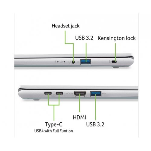 Ноутбук Acer Aspire Go 16 AG16-71P (NX.JTHEU.00A) Pure Silver купити в Україні: Київ, Львів, Хмельницький, Тернопіль, Івано-Франківськ | Низька ціна, відгуки, характеристики від TELEMART фото