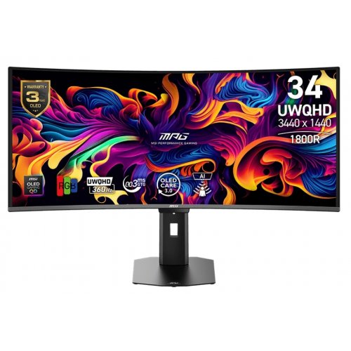 Монитор MSI 34" MPG 341CQR QD-OLED X36 Black купить в Украине: Киев, Днепр, Харьков, Одесса  | Низкая цена, отзывы, характеристики от TELEMART фото