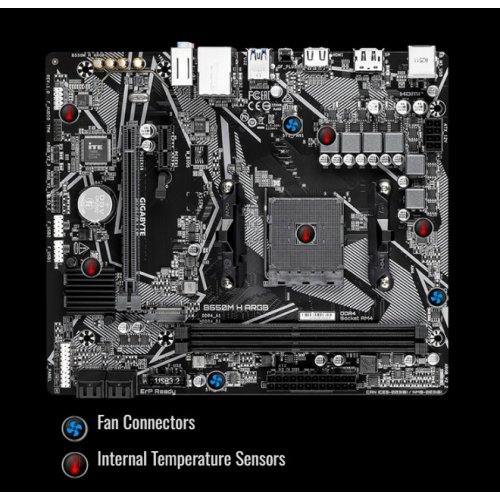 Материнська плата Gigabyte B550M H ARGB (sAM4, AMD B550) купити в Україні: Київ, Львів, Хмельницький, Тернопіль, Івано-Франківськ | Перевірка сумісності, низька ціна, відгуки, характеристики від TELEMART фото