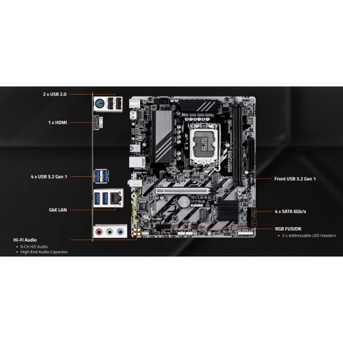 Материнская плата Gigabyte B860M K GEN5 (s1851, Intel B860) купить в Украине: Киев, Днепр, Харьков, Одесса  | Проверка совместимости, низкая цена, отзывы, характеристики от TELEMART фото