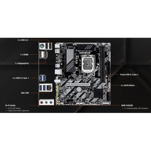 Материнская плата Gigabyte B860M E GEN5 (s1851, Intel B860) купить в Украине: Киев, Днепр, Харьков, Одесса  | Проверка совместимости, низкая цена, отзывы, характеристики от TELEMART фото