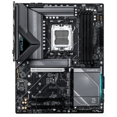 Материнська плата Gigabyte X870E EAGLE X3D WIFI7 (sAM5, AMD X870E) купити в Україні: Київ, Львів, Хмельницький, Тернопіль, Івано-Франківськ | Перевірка сумісності, низька ціна, відгуки, характеристики від TELEMART фото