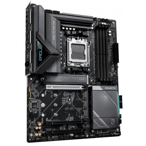 Материнська плата Gigabyte X870E EAGLE X3D WIFI7 (sAM5, AMD X870E) купити в Україні: Київ, Львів, Хмельницький, Тернопіль, Івано-Франківськ | Перевірка сумісності, низька ціна, відгуки, характеристики від TELEMART фото