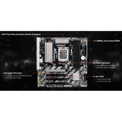 Материнская плата Gigabyte B860M C (s1851, Intel B860) купить в Украине: Киев, Днепр, Харьков, Одесса  | Проверка совместимости, низкая цена, отзывы, характеристики от TELEMART фото