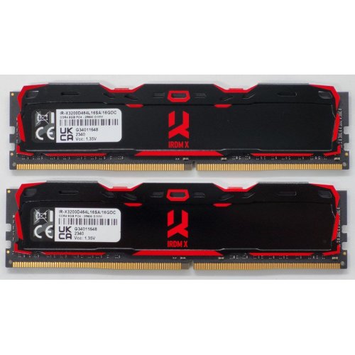 Озу GoodRAM DDR4 16GB (2x8GB) 3200Mhz Iridium X Black (IR-X3200D464L16SA/16GDC) (Восстановлено продавцом, 846846) купить в Украине: Киев, Днепр, Харьков, Одесса  | Проверка совместимости, низкая цена, отзывы, характеристики от TELEMART фото