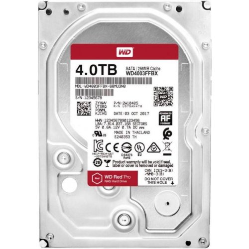 Жорсткий диск Western Digital Red Pro 4TB 256MB 7200RPM 3.5" (WD4003FFBX) (Відновлено продавцем, 846862) купити в Україні: Київ, Львів, Хмельницький, Тернопіль, Івано-Франківськ | Перевірка сумісності, низька ціна, відгуки, характеристики від TELEMART фото