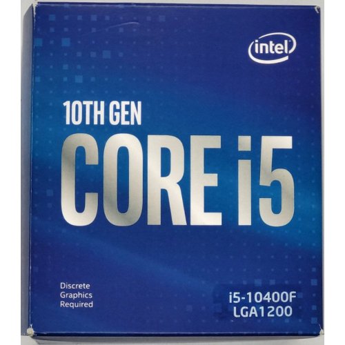 Процесор Intel Core i5-10400F 2.9(4.3)GHz s1200 Box (BX8070110400F) (Відновлено продавцем, 846866) купити в Україні: Київ, Львів, Хмельницький, Тернопіль, Івано-Франківськ | Перевірка сумісності, низька ціна, відгуки, характеристики від TELEMART фото