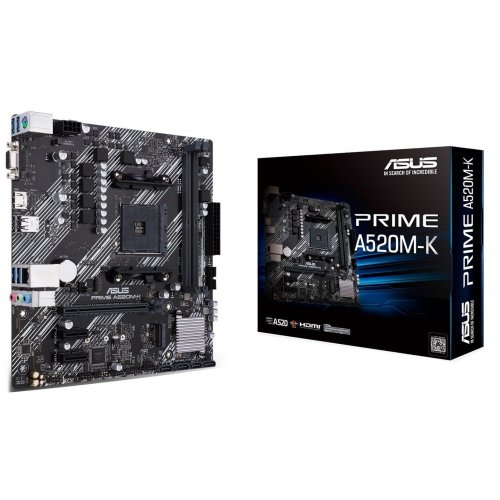 Материнська плата Asus PRIME A520M-K (sAM4, AMD A520) (Відновлено продавцем, 846905) купити в Україні: Київ, Львів, Хмельницький, Тернопіль, Івано-Франківськ | Перевірка сумісності, низька ціна, відгуки, характеристики від TELEMART фото