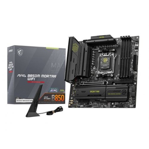 Уценка материнская плата MSI MAG B850M MORTAR WIFI (sAM5, AMD B850) (Следы использования, 846953) купить в Украине: Киев, Днепр, Харьков, Одесса  | Проверка совместимости, низкая цена, отзывы, характеристики от TELEMART фото