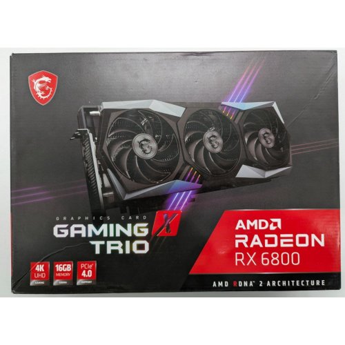 Відеокарта MSI Radeon RX 6800 GAMING X TRIO 16384MB (RX 6800 GAMING X TRIO 16G) (Відновлено продавцем, 846969) купити в Україні: Київ, Львів, Хмельницький, Тернопіль, Івано-Франківськ | Перевірка сумісності, низька ціна, відгуки, характеристики від TELEMART фото
