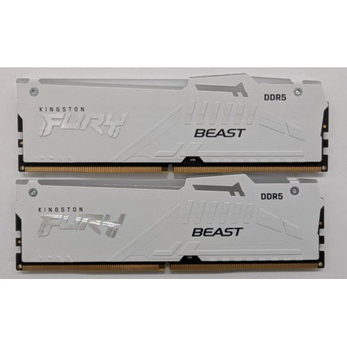 Озу Kingston DDR5 32GB (2x16GB) 6000Mhz FURY Beast RGB White (KF560C30BWEAK2-32) (Восстановлено продавцом, 846985) купить в Украине: Киев, Днепр, Харьков, Одесса  | Проверка совместимости, низкая цена, отзывы, характеристики от TELEMART фото