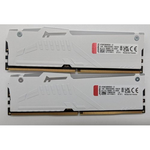 Озу Kingston DDR5 32GB (2x16GB) 6000Mhz FURY Beast RGB White (KF560C30BWEAK2-32) (Восстановлено продавцом, 846985) купить в Украине: Киев, Днепр, Харьков, Одесса  | Проверка совместимости, низкая цена, отзывы, характеристики от TELEMART фото