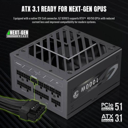 Блок питания GAMEMAX GZ 1000G 1000W (GZ 1000G BK) Black купить в Украине: Киев, Днепр, Харьков, Одесса  | Проверка совместимости, низкая цена, отзывы, характеристики от TELEMART фото