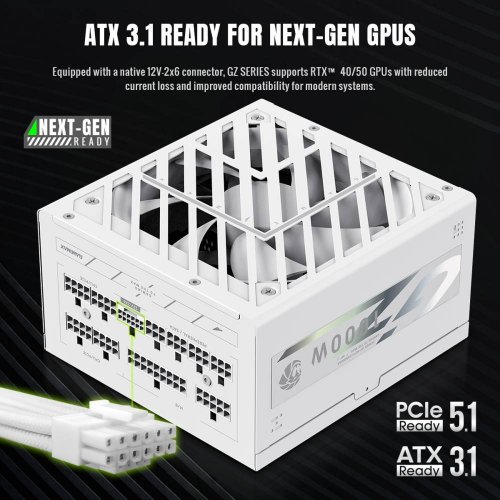 Блок питания GAMEMAX GZ 1000G 1000W (GZ 1000G WH) White купить в Украине: Киев, Днепр, Харьков, Одесса  | Проверка совместимости, низкая цена, отзывы, характеристики от TELEMART фото