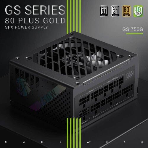 Блок питания GAMEMAX GS 750G V25 750W (GS 750G V25) Black купить в Украине: Киев, Днепр, Харьков, Одесса  | Проверка совместимости, низкая цена, отзывы, характеристики от TELEMART фото