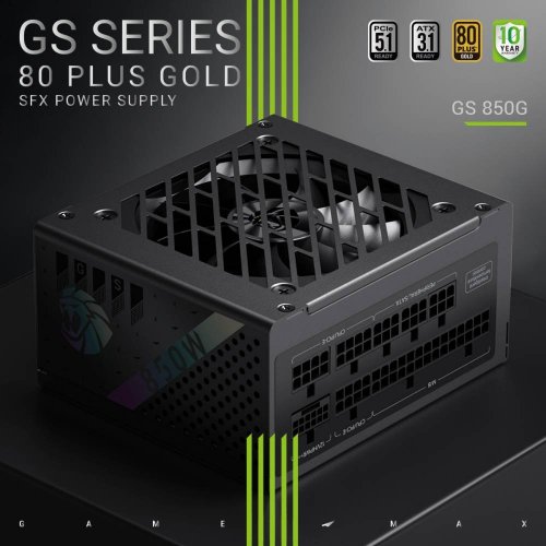 Блок живлення GAMEMAX GS 850G V25 850W (GS 850G V25) Black купити в Україні: Київ, Львів, Хмельницький, Тернопіль, Івано-Франківськ | Перевірка сумісності, низька ціна, відгуки, характеристики від TELEMART фото