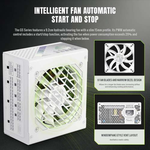 Блок питания GAMEMAX GS 850G V25 850W (GS 850G WH V25) White купить в Украине: Киев, Днепр, Харьков, Одесса  | Проверка совместимости, низкая цена, отзывы, характеристики от TELEMART фото