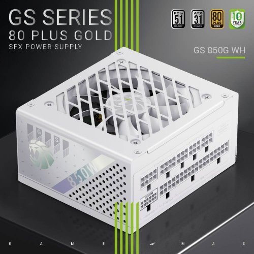 Блок питания GAMEMAX GS 850G V25 850W (GS 850G WH V25) White купить в Украине: Киев, Днепр, Харьков, Одесса  | Проверка совместимости, низкая цена, отзывы, характеристики от TELEMART фото