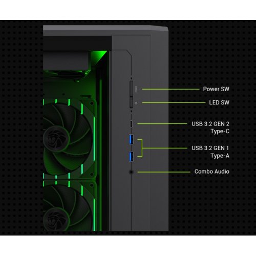 Корпус GAMEMAX Claw 460 Tempered Glass без БП Black купить в Украине: Киев, Днепр, Харьков, Одесса  | Проверка совместимости, низкая цена, отзывы, характеристики от TELEMART фото