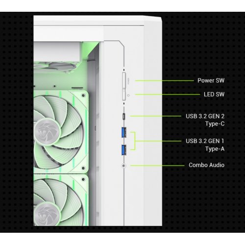 Корпус GAMEMAX Claw 460 Tempered Glass без БП White купить в Украине: Киев, Днепр, Харьков, Одесса  | Проверка совместимости, низкая цена, отзывы, характеристики от TELEMART фото
