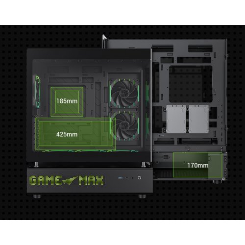Корпус GAMEMAX N90 Tempered Glass без БП Black купить в Украине: Киев, Днепр, Харьков, Одесса  | Проверка совместимости, низкая цена, отзывы, характеристики от TELEMART фото